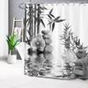 LB Gray Zen Spa Shower Curtain, 180 x 200 cm, Bamboo Forest Stones view 3