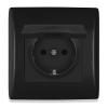 BSEED 16 A Recessed Outlet with Waterproof Cover, Black, 80 mm view 1