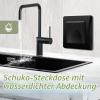 BSEED 16 A Recessed Outlet with Waterproof Cover, Black, 80 mm view 2