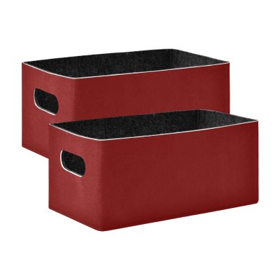 Chestnut Brown Foldable Rectangular Storage Baskets, 2-Pack