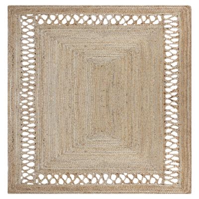 CASAVANI Beige Kilim Runner Rug, 7.6 x 50.8 cm, Braided Jute, Flatweave, Indoor/Outdoor