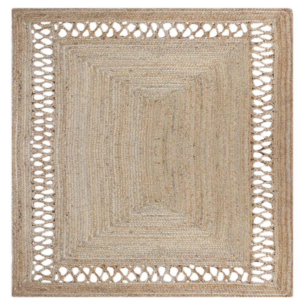 CASAVANI Beige Kilim Runner Rug, 7.6 x 50.8 cm, Braided Jute, Flatweave, Indoor/Outdoor