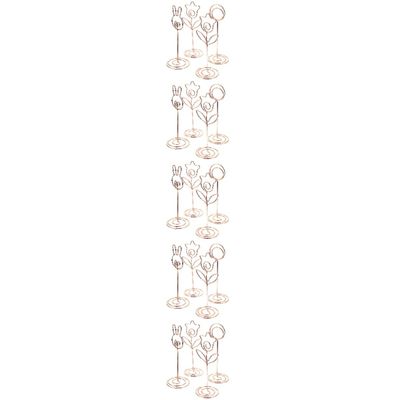 EXCEART 5 Sets Gold Card Holders, Table Number and Photo Holders, 4 Pieces per Set