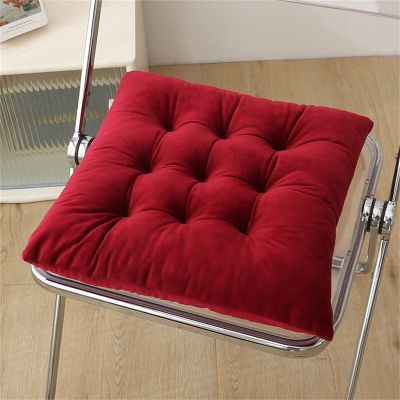 Hixingo Chair Seat Cushion, 40 x 40 cm, Crystal Velvet, Red