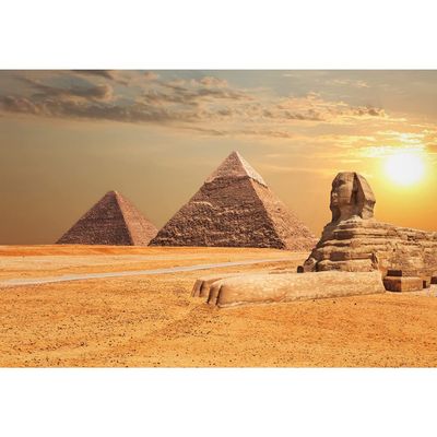 SDOTPMT 7 x 5 ft Sunset Egypt Sphinx and Pyramid Polyester Backdrop