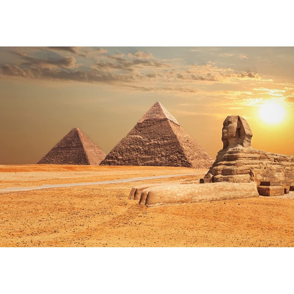 SDOTPMT 7 x 5 ft Sunset Egypt Sphinx and Pyramid Polyester Backdrop
