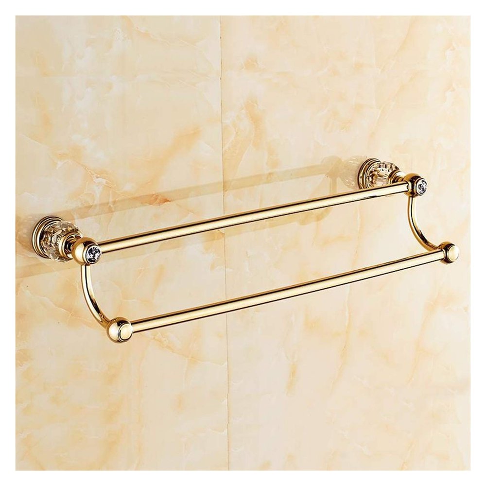 HKYBCF Luxury Gold Brass Bathroom Hardware Set, Towel Bar 2