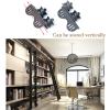 CATANK Rolling Library Ladder Hardware, Rustic Black Round Rail Kit (Ladder Not Included) view 4