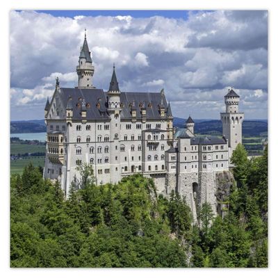 Neuschwanstein Castle Photo Wall Sticker, 50 x 50 cm, No. H7975Z_NS1K