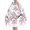 LAMAME Cherry Blossom Tree Printed Oversized Hooded Blanket view 1