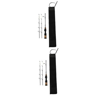 BESPORTBLE 2-Piece Carbon Fiber Fishing Rod Set for Ice and Shrimp Fishing