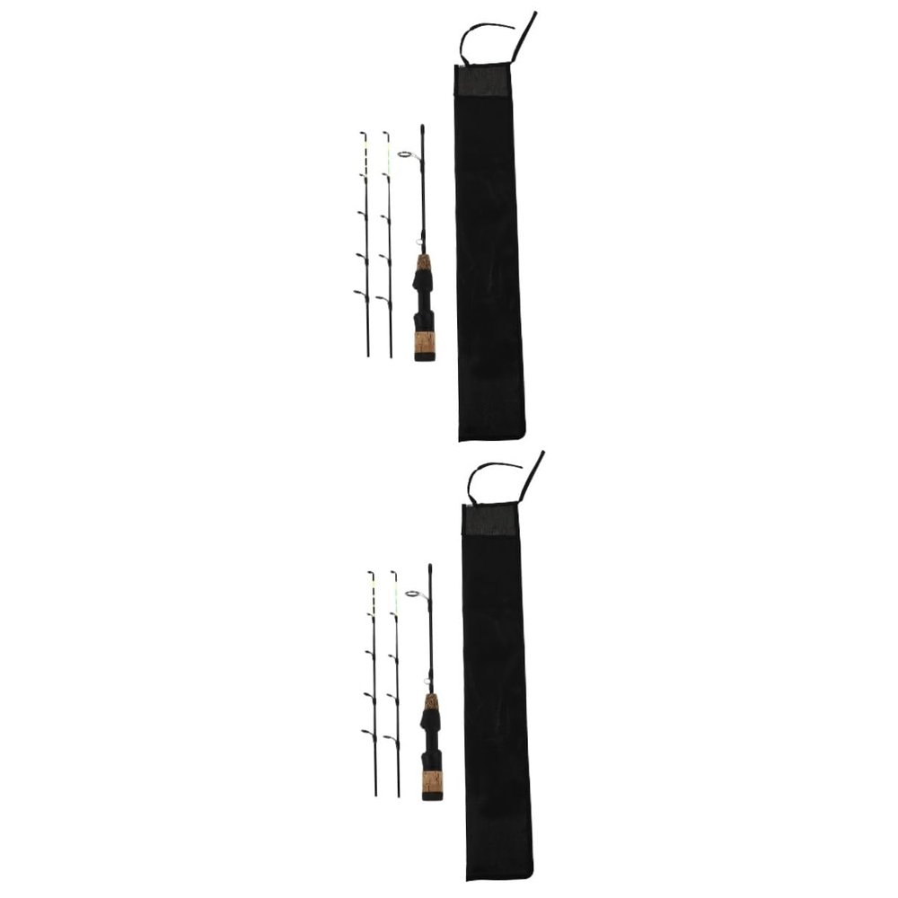 BESPORTBLE 2-Piece Carbon Fiber Fishing Rod Set for Ice and Shrimp Fishing