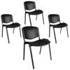 Topsit Bro & More Set of 4 Visitor Chairs, Stackable Conference Chairs, Black view 1