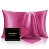 INFIIXSO Mulberry Silk Pillowcase for Hair and Skin, Standard Size, Hidden Zipper, 20 x 26 in, Cooling, Hot Pink, 1 Piece view 1