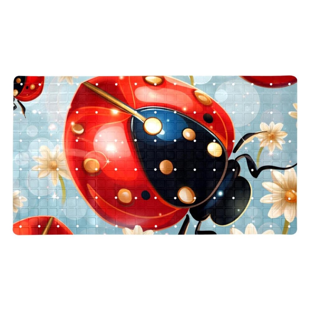 LLNSUPPLY Big Ladybug Non-Slip Bathtub Mat