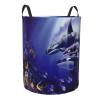 Whales Large Laundry Hamper, Waterproof Laundry Basket, Storage Basket for Dirty Clothes, Bedroom, Bathroom view 2