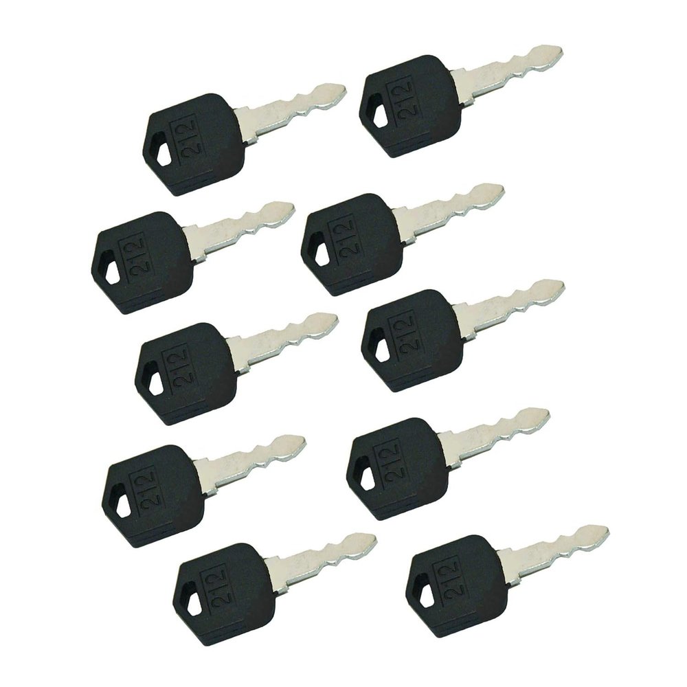 Unifizz Black 212 Ignition Keys D554212 for Doosan Forklifts, 10-Pack