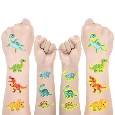 Rusoz Dinosaur Metallic Tattoos for Kids, 8 Sheets