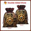 DEHIWI Buffalo Plaid Burlap Drawstring Gift Bags with Tags view 2