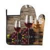 Red Wine Glasses & Grapes Oven Mitt and Pot Holder Set, 2 Pieces view 1
