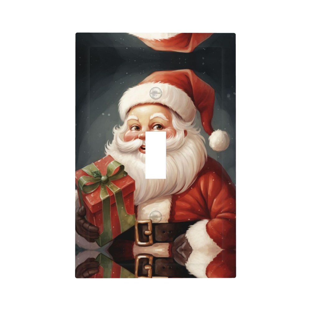 Santa with Gift Box Wall Plate Light Switch Cover