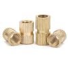 M4 Copper/Brass Knurled Threaded Insert Nuts, 25-Pack, 6 mm Length, 7 mm OD view 1
