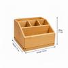hausleben Bamboo Desk Organizer, 5 Compartments, Pen Holder & Office Organizer, 16 x 15 x 11 cm view 4
