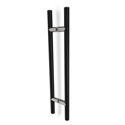 Oppali Black-Brushed 304 Stainless Steel Door Pull Handle, 25 mm Diameter, Round T-Bar, 100 cm