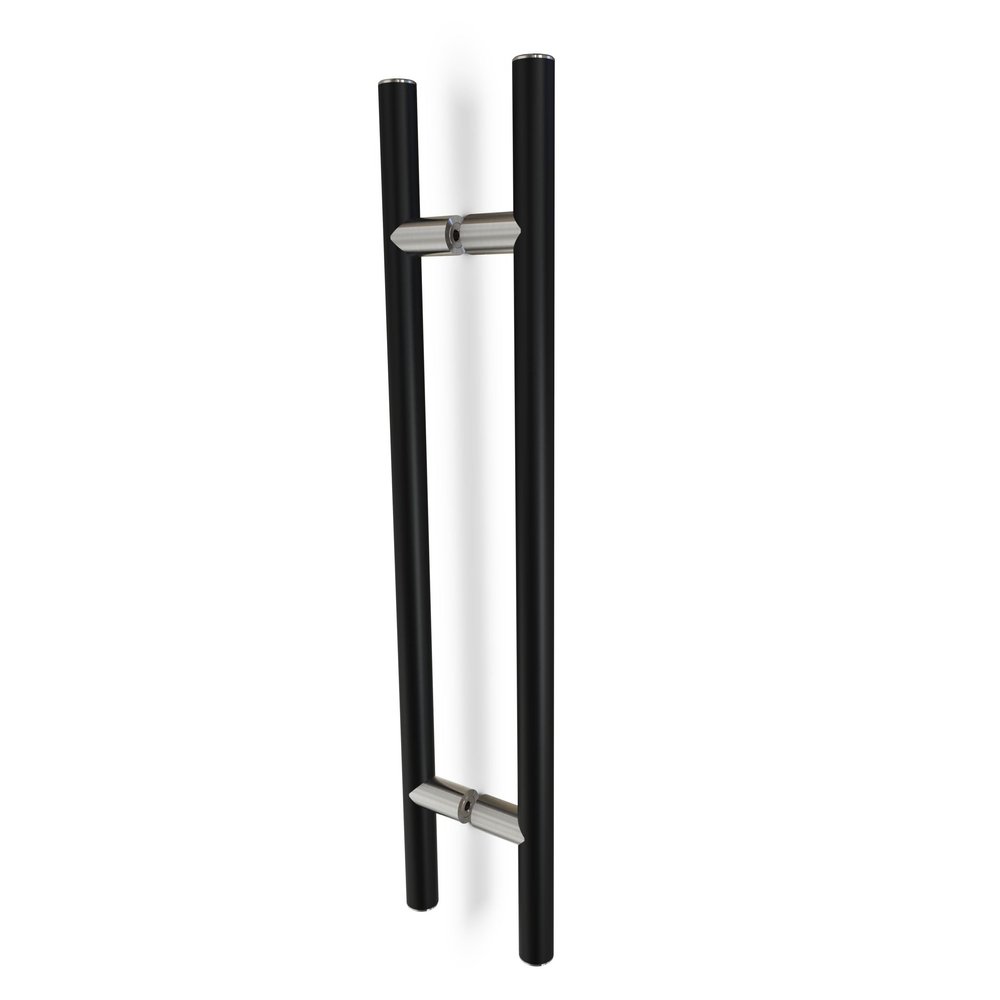 Oppali Black-Brushed 304 Stainless Steel Door Pull Handle, 25 mm Diameter, Round T-Bar, 100 cm