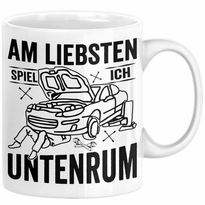 Trendation Automotive Mechanic Mug – “I Prefer Playing Down Below” (White)