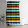 Homxi Shower Curtain, 65 W x 78 H in, Blue Green Orange Stripes view 2