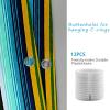 Homxi Shower Curtain, 65 W x 78 H in, Blue Green Orange Stripes view 4