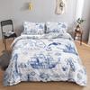 HOSIMA Nautical-Themed Bedding Set – Duvet Cover with 2 Pillowcases for Adults, Boys and Girls (S) view 1