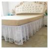 Ruffled Floral Bed Skirt for Weddings, Illuminated Lace, Elastic, Purple, 120 x 200 x 40 cm view 2