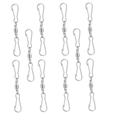 20 Rotating Double Clips, Stainless Steel, for Wind Chimes and Bird Cages