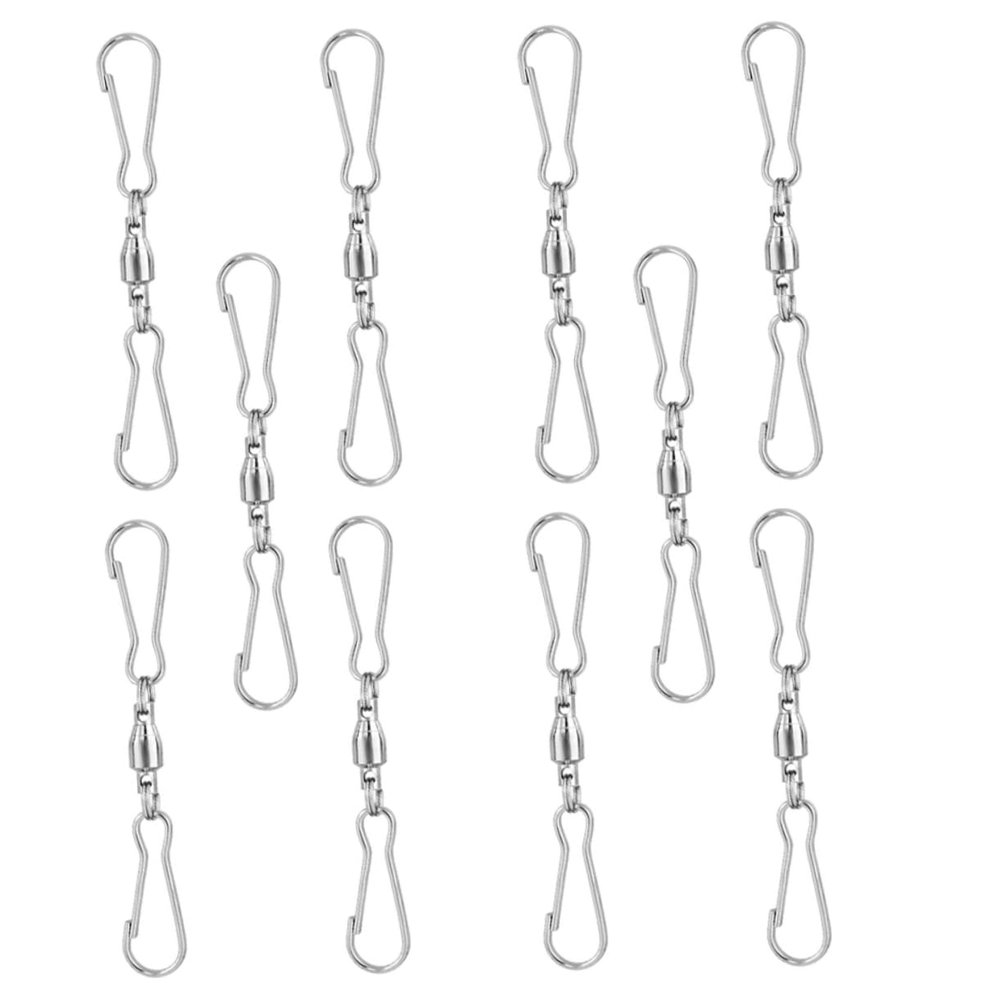 20 Rotating Double Clips, Stainless Steel, for Wind Chimes and Bird Cages