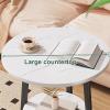 Metal Side Table with 2 Tiers, Round Sofa Table with Storage Shelf, Gray, 60 cm/20.3 in view 3