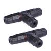 Hemobllo 3 Sets IP68 T-Shaped Cable Connectors, Black, 2 Pieces Each view 4