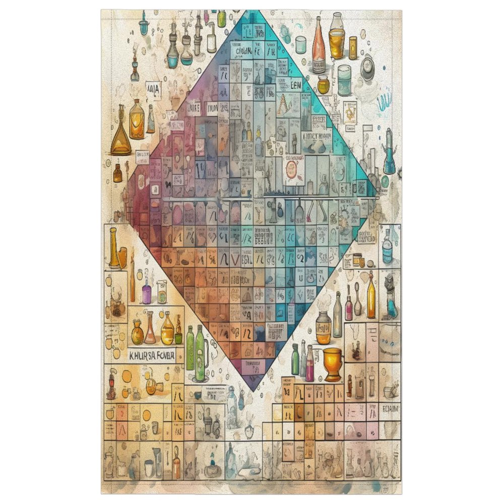 2-Piece Kitchen Towel Set with Chemistry Periodic Table Design, 45 x 72 cm