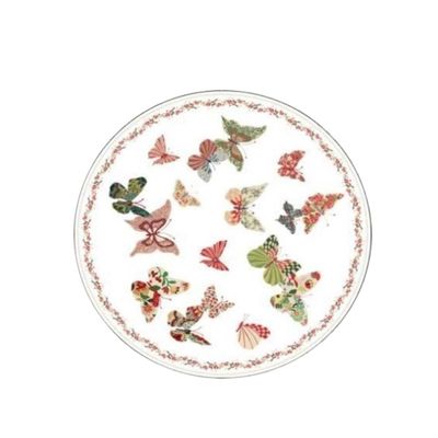 Living Room and Bedroom Rug, Round Butterfly Print Vintage Indoor Rug (Color: A, Size: 80)