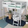 N-wood N03 Wooden Loft Bed, 80 x 190 cm, Bunk Bed, Left- or Right-Side Ladder, Rounded Edges, Solid Wood, Gray view 1