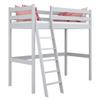 N-wood N03 Wooden Loft Bed, 80 x 190 cm, Bunk Bed, Left- or Right-Side Ladder, Rounded Edges, Solid Wood, Gray view 4