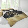 DINGSION Neutral 3-Piece Duvet Cover Set, Abstract Golden Butterfly, Black Soft Microfiber, 2 Pillowcases, 4 Ties, Zipper, 260 x 240 cm view 2