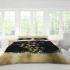 DINGSION Neutral 3-Piece Duvet Cover Set, Abstract Golden Butterfly, Black Soft Microfiber, 2 Pillowcases, 4 Ties, Zipper, 260 x 240 cm view 3