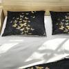 DINGSION Neutral 3-Piece Duvet Cover Set, Abstract Golden Butterfly, Black Soft Microfiber, 2 Pillowcases, 4 Ties, Zipper, 260 x 240 cm view 4