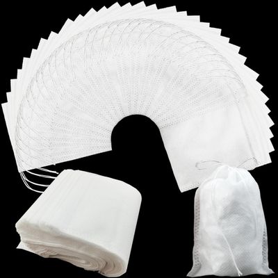 RONYOUNG Disposable Tea Filter Bags, Empty Muslin Drawstring Filters, 10.2 x 11.9 cm, 300 Count