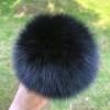 2 Natural Fox Fur Pom-Poms for Hats and DIY Crafts view 3