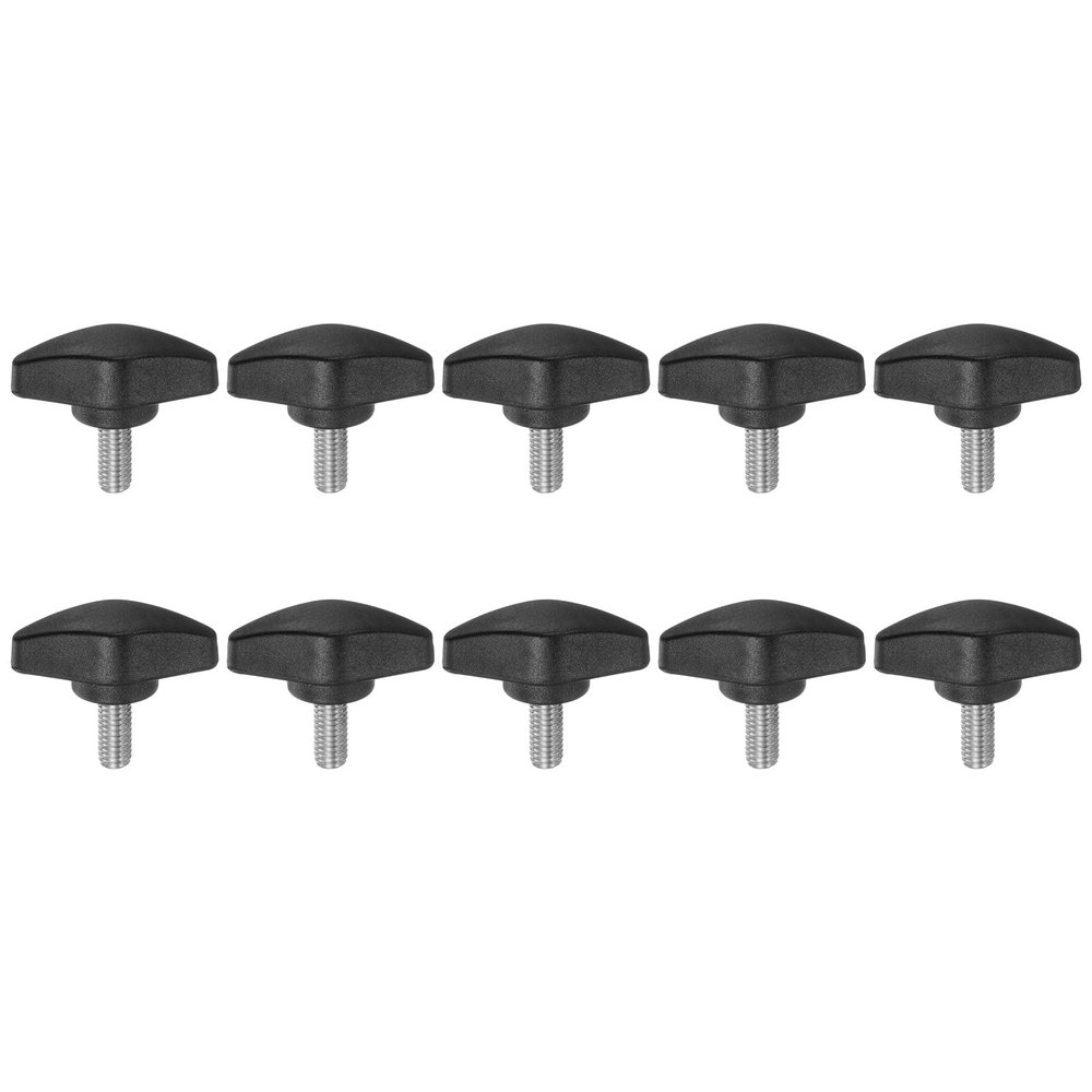 QUARKZMAN 10-Piece M6 x 14 mm T-Handle Knurled Screws, 36 mm Wing Knobs