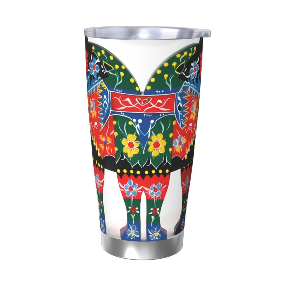 VducK 590 ml Dala Horse Folk Insulated Travel Mug