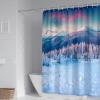 Homxi Shower Curtain, Snowy Landscape, Blue, 200 W x 200 H cm, Polyester with Hooks view 1
